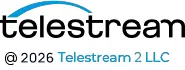 Telestream blue and black footer logo