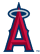 los angeles angles logo red a with a halow outlined in blue