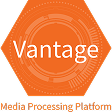 Orange and white Vantage Logo
