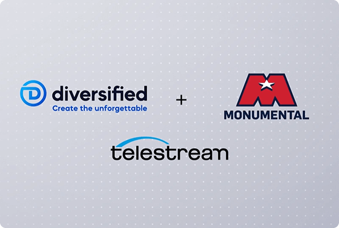 diversified monumental and telestream color logos