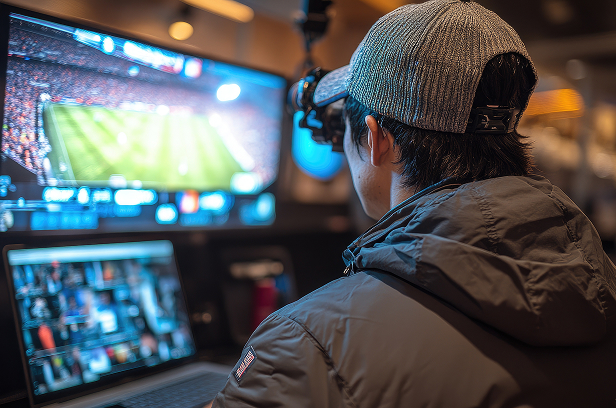 remote video production truck man monitoring the activity