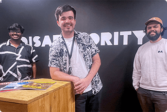 boxer disauthority man leaning on counter