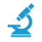 inspector logo blue microscope icon