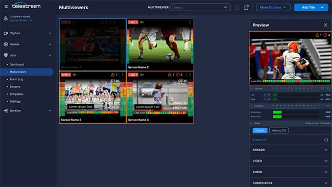 elastic event driven scale multiviewer with live preview