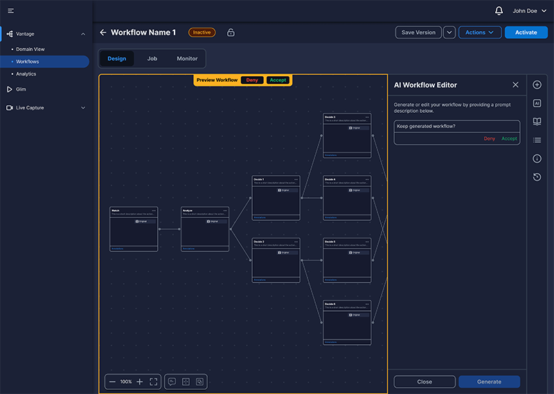 ai tools screen cap of vantage
