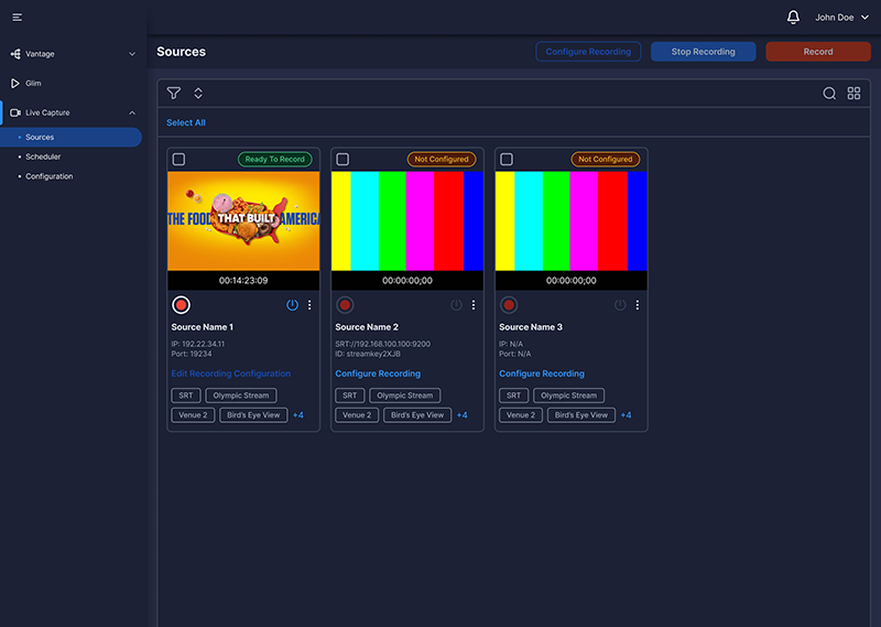 live capture source screen shot