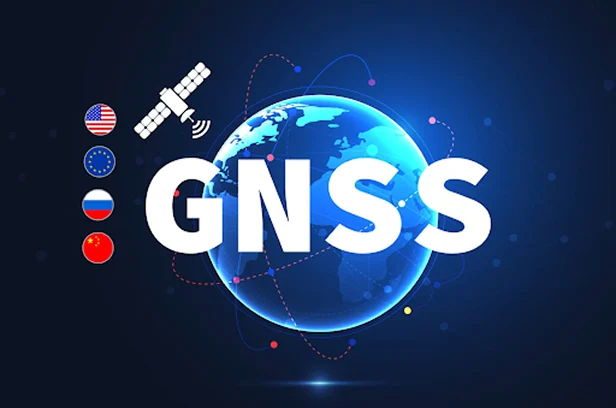 gnss earth globe with satellite full color