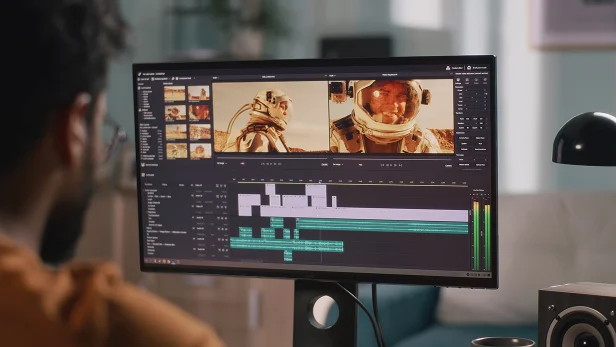 enhanced video editing software with astronaut video