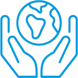 Socially Responsible icon globe in hands