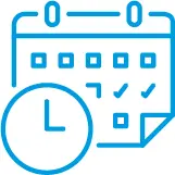 Flexible Work Schedule icon clock on calendar