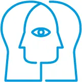 Business Transparency icon faces and eye
