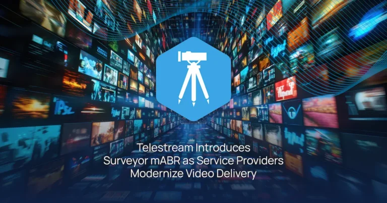 Surveyor mABR, a new monitoring solution designed to give service providers deep visibility into Multicast Adaptive Bitrate (mABR) video delivery surveyor logo on multi monitor background